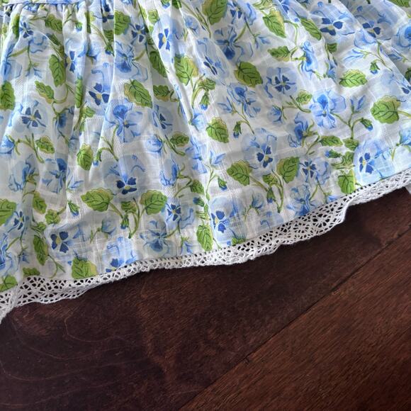 Joie Girls 2T Dress Layered Flowy Button Down Floral Blue Green Summer - Picture 3 of 10